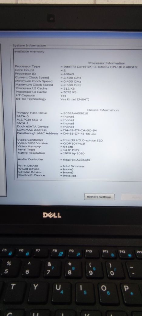 Dell E5470 Windows 10