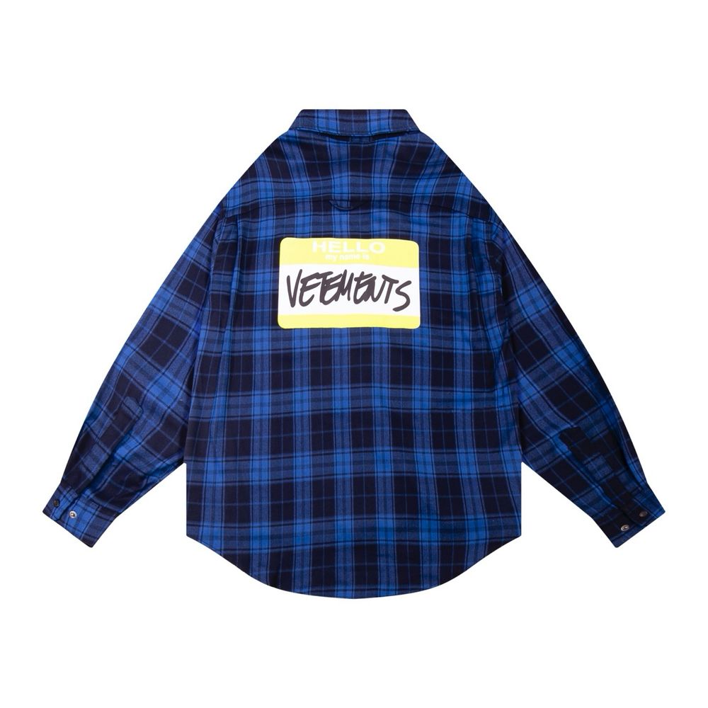 Рубашка VETEMENTS унисекс в клеточку клетка оверсайз байковая