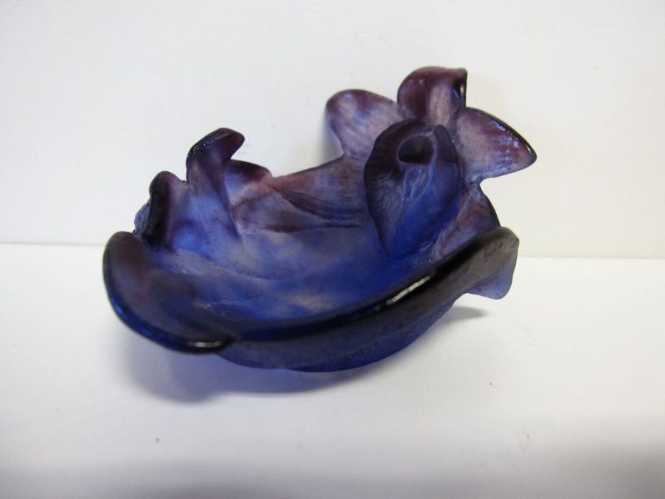 fantástica pequena taça Orquídea em pasta de vidro DAUM Nancy França