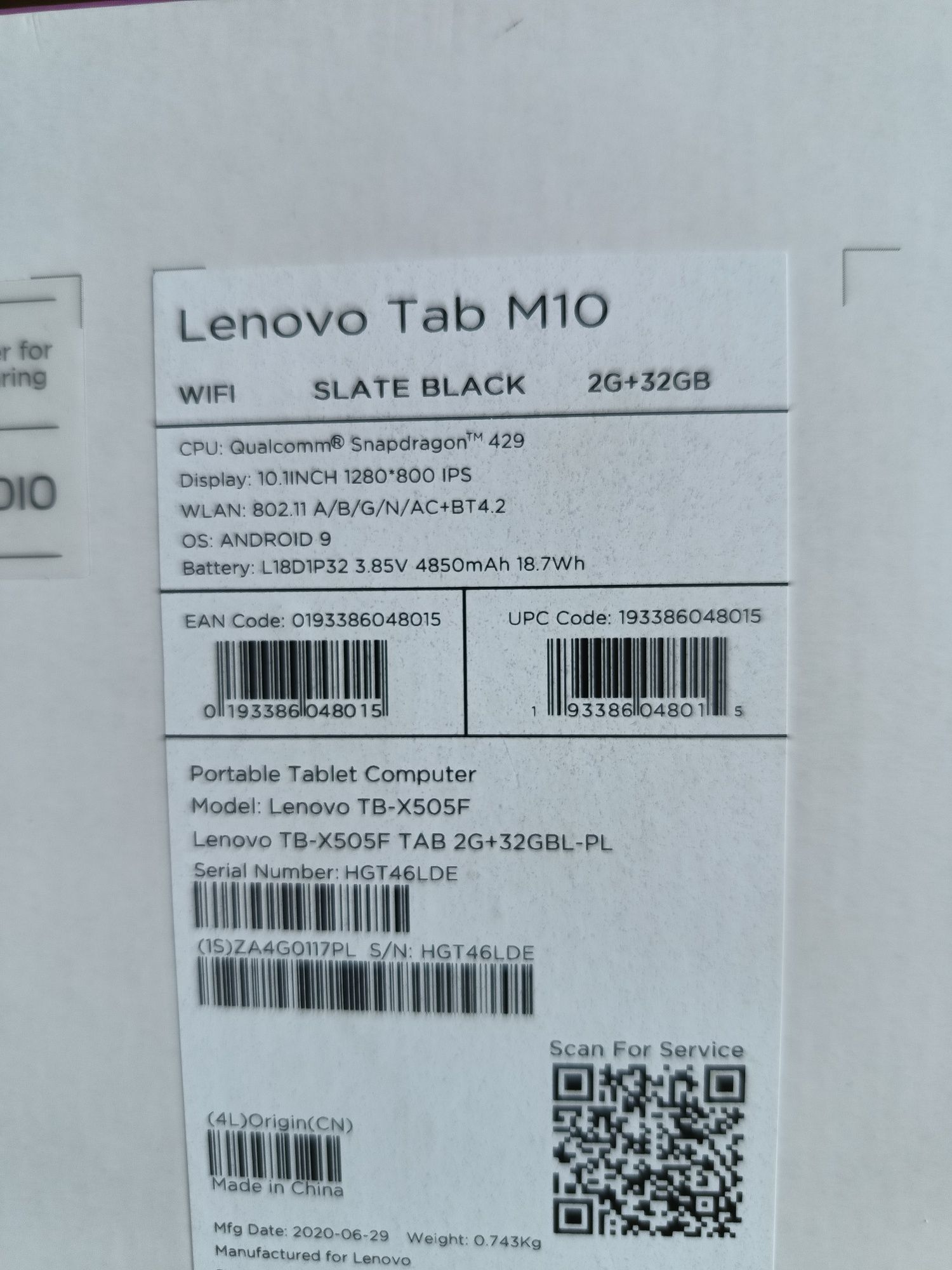 Tablet Lenovo TAB m10
