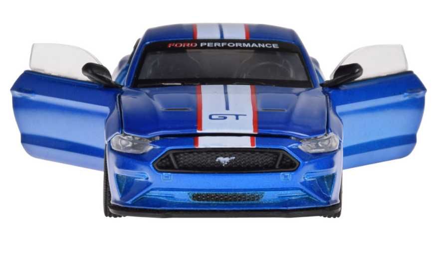 Zabawka dla pasjonatów tuningu mustang gt 2018 niebieski skala 1:42