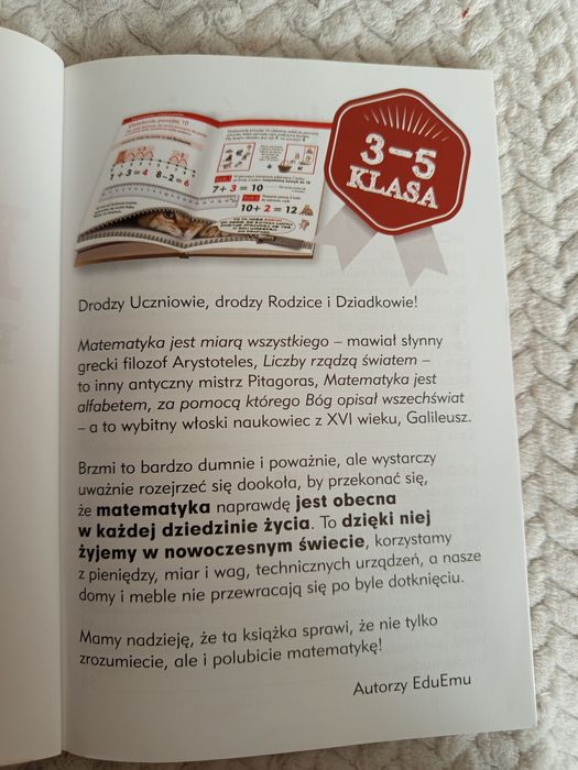 Książka matematyczna "matematyka na wesoło" wydawnictwo Edu Emu