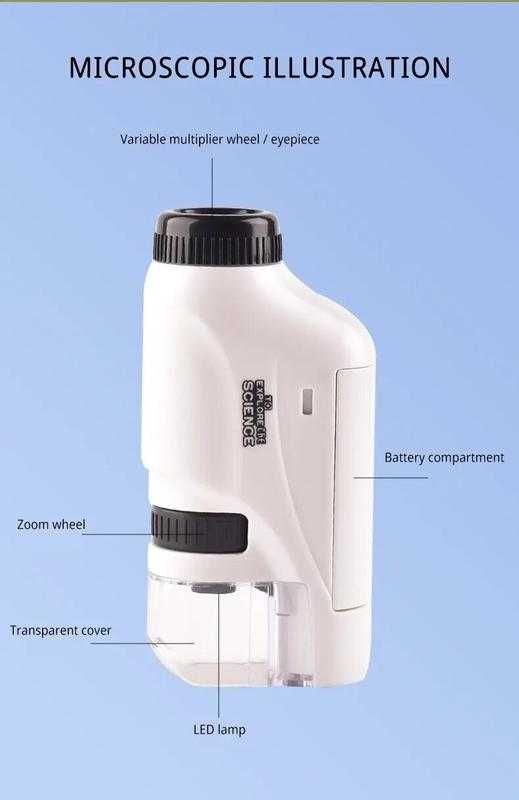Дитячий мікроскоп, збільшення 60-120 разів (zoom)
