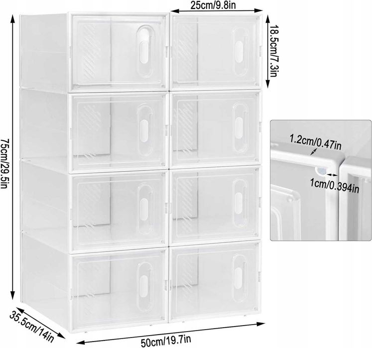 WOLTU Szafka Na Buty Organizer 50 x 75 x 36 cm BIAŁY NrP334