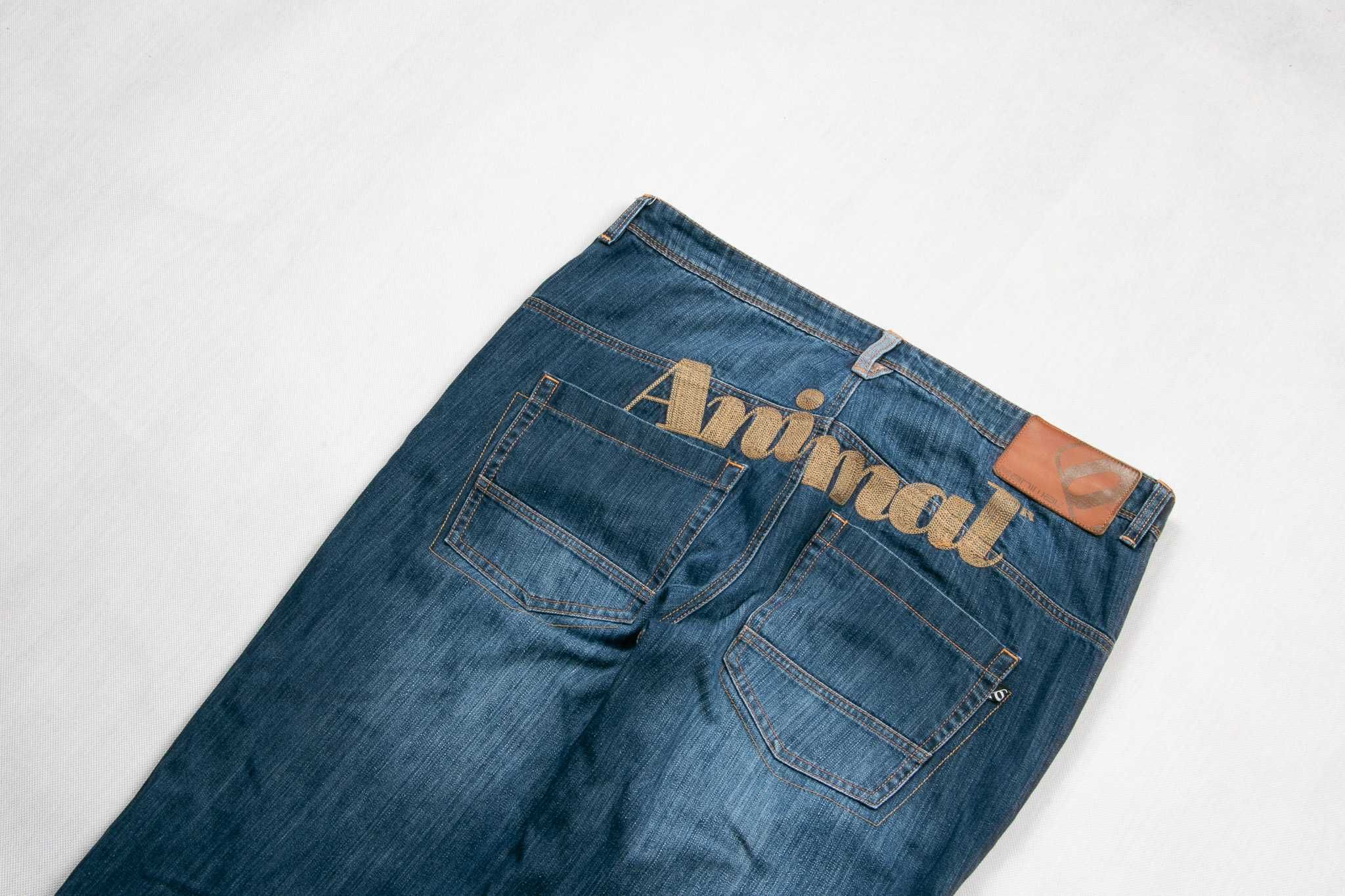 Spodnie jeansowe y2k Animal loose fit 36us