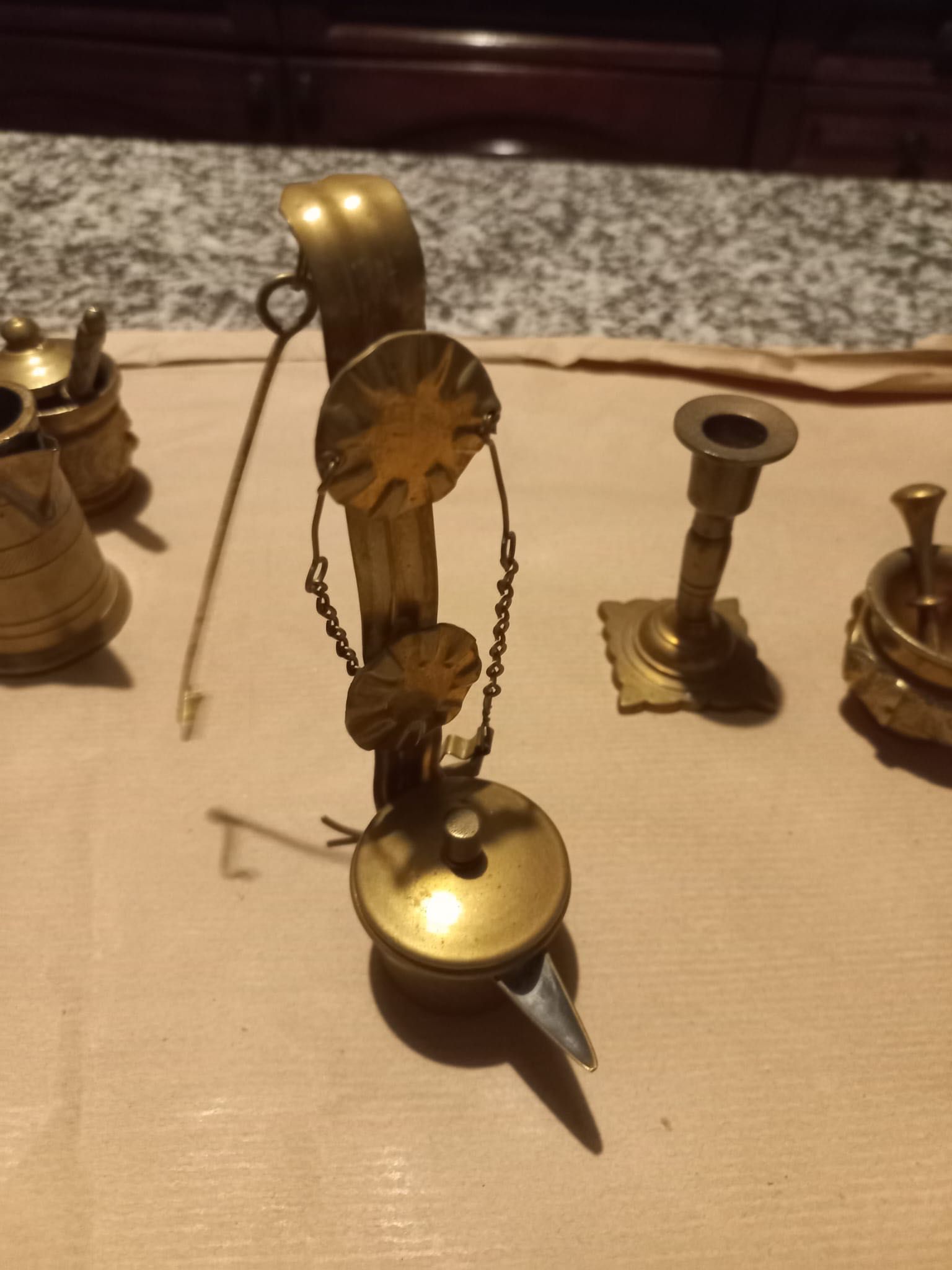 Conjunto de 5 peças douradas