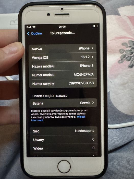 Iphone 8 64gb biały z etui