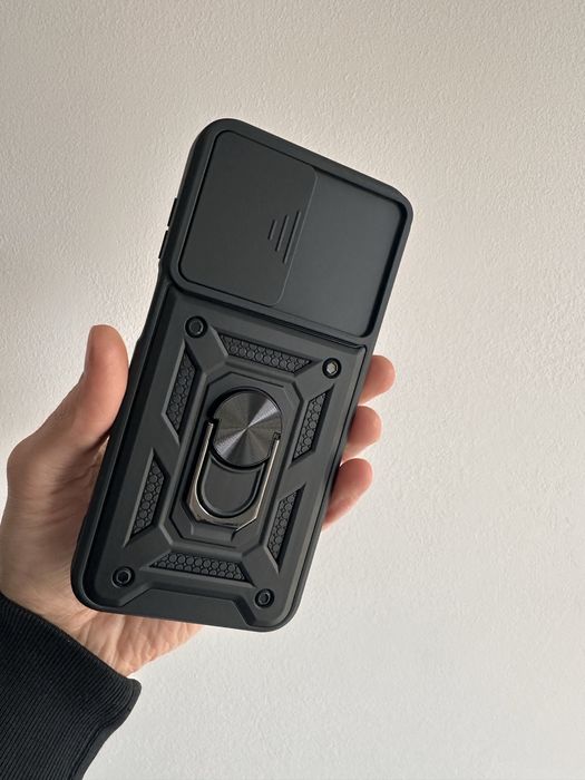 Etui Plecki Pancerne czarne + SZKŁO Cały ekran do Samsung Galaxy M35