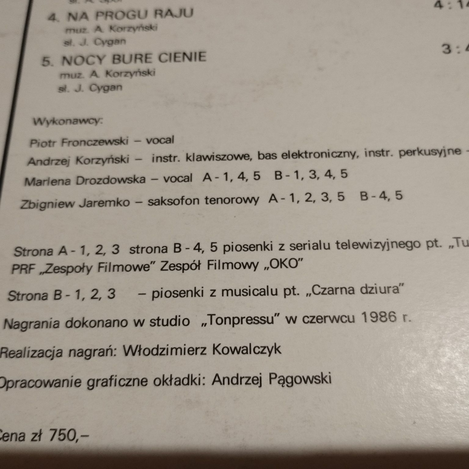 Płyta winylowa, Piotr Frączewski, Franek Kimono, Polton, Na progu raju