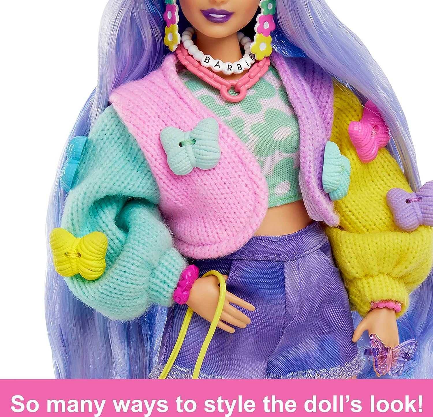 Кукла Барби Экстра Barbie Extra Doll with Wavy Lavender Hair Pet Koala