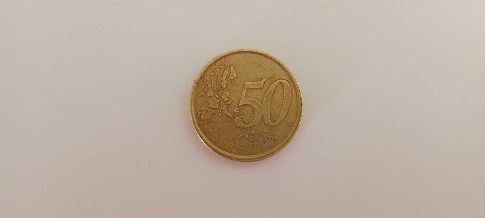 Moeda 50 centavos de euro Espanha 2001 Miguel de Cervantes
