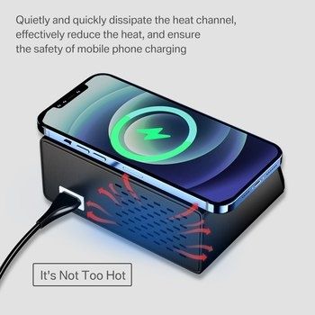 Stacja ładująca X9 - 7xUSB + Typ C - 100W PD QC 3.0+ładowa. indukcyjne