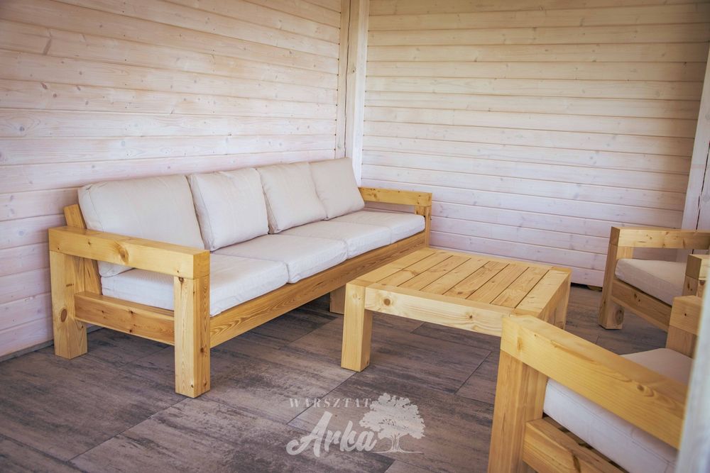 Sofa, fotel, stół, meble ogrodowe