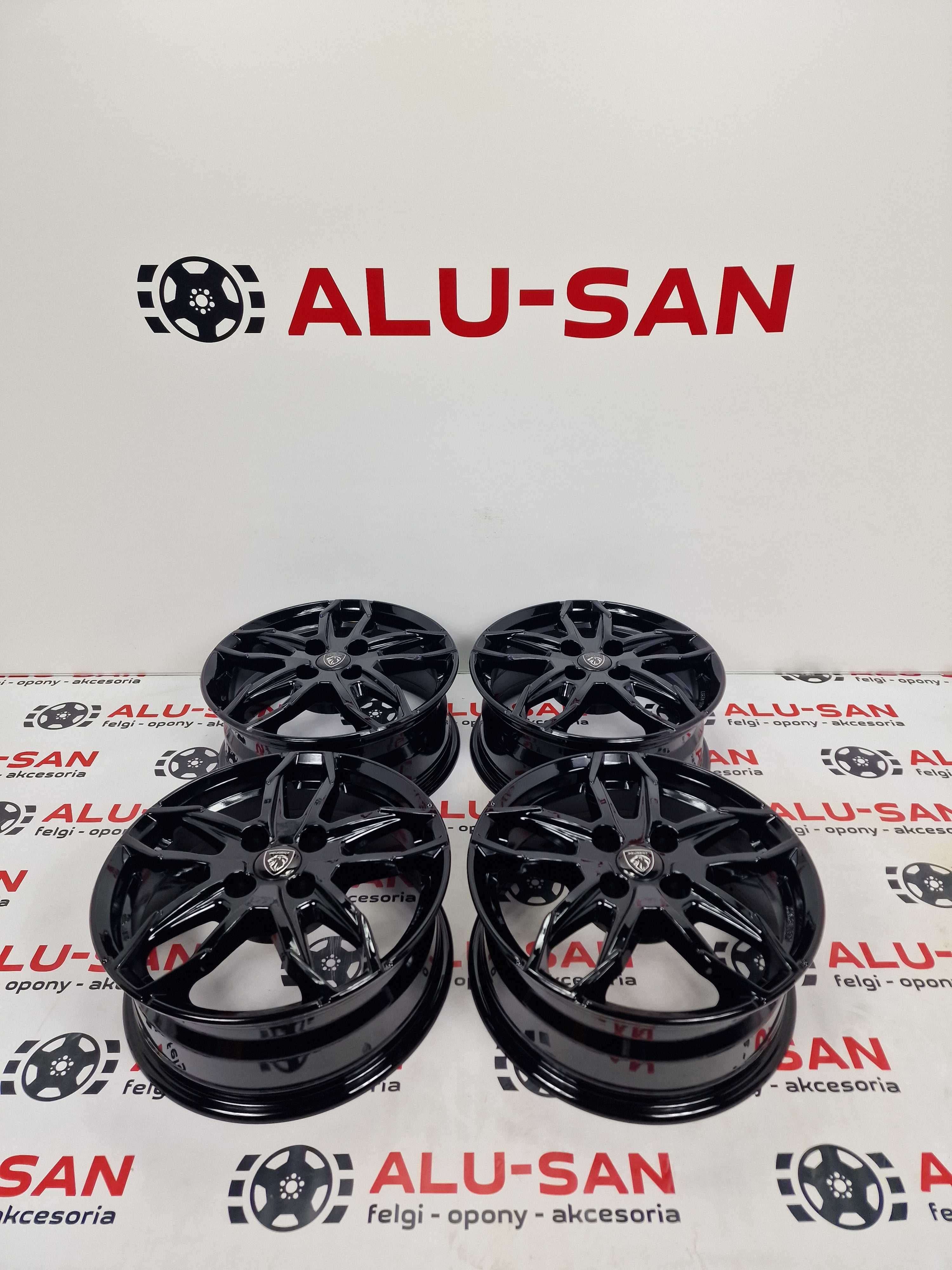NOWE oryginalne alufelgi PEUGEOT 16" 4x108 206,307,308,309... -Czarne