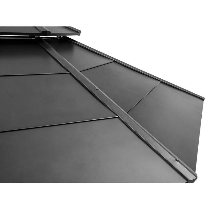 Altana drewniana 4x4 m ogrodowa, pawilon antracytowa okrągła