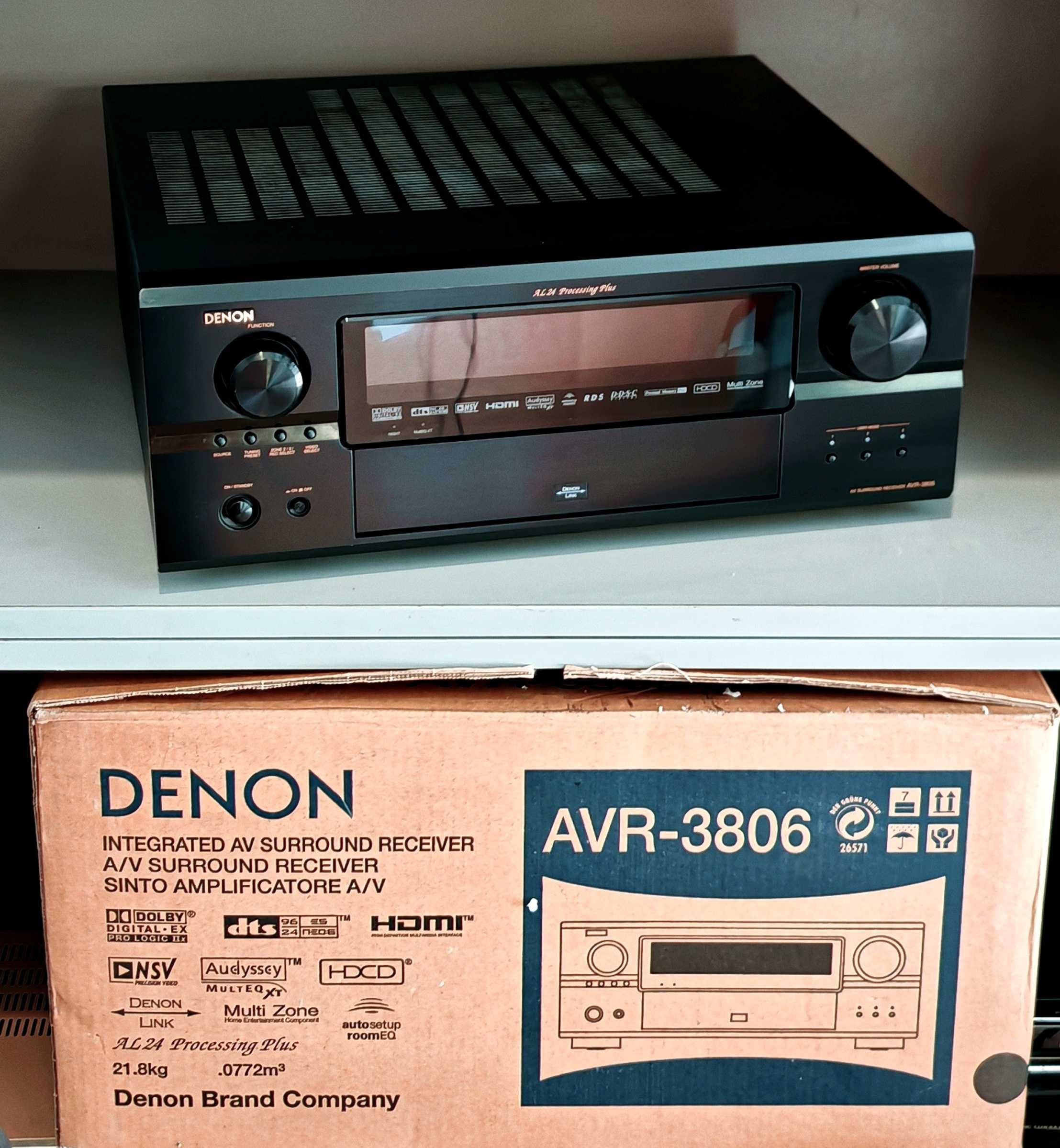 Amplituner Denon AVR-3806 7x160W ALPHA24 Audyssey MultEQ Ethernet HDMI