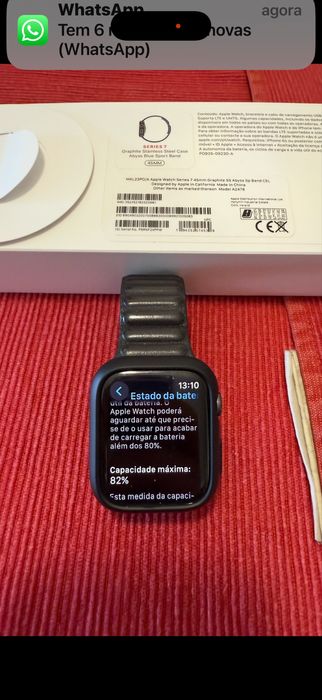Apple watch 7 45mm Stanless Seel (Aço) safira 5G