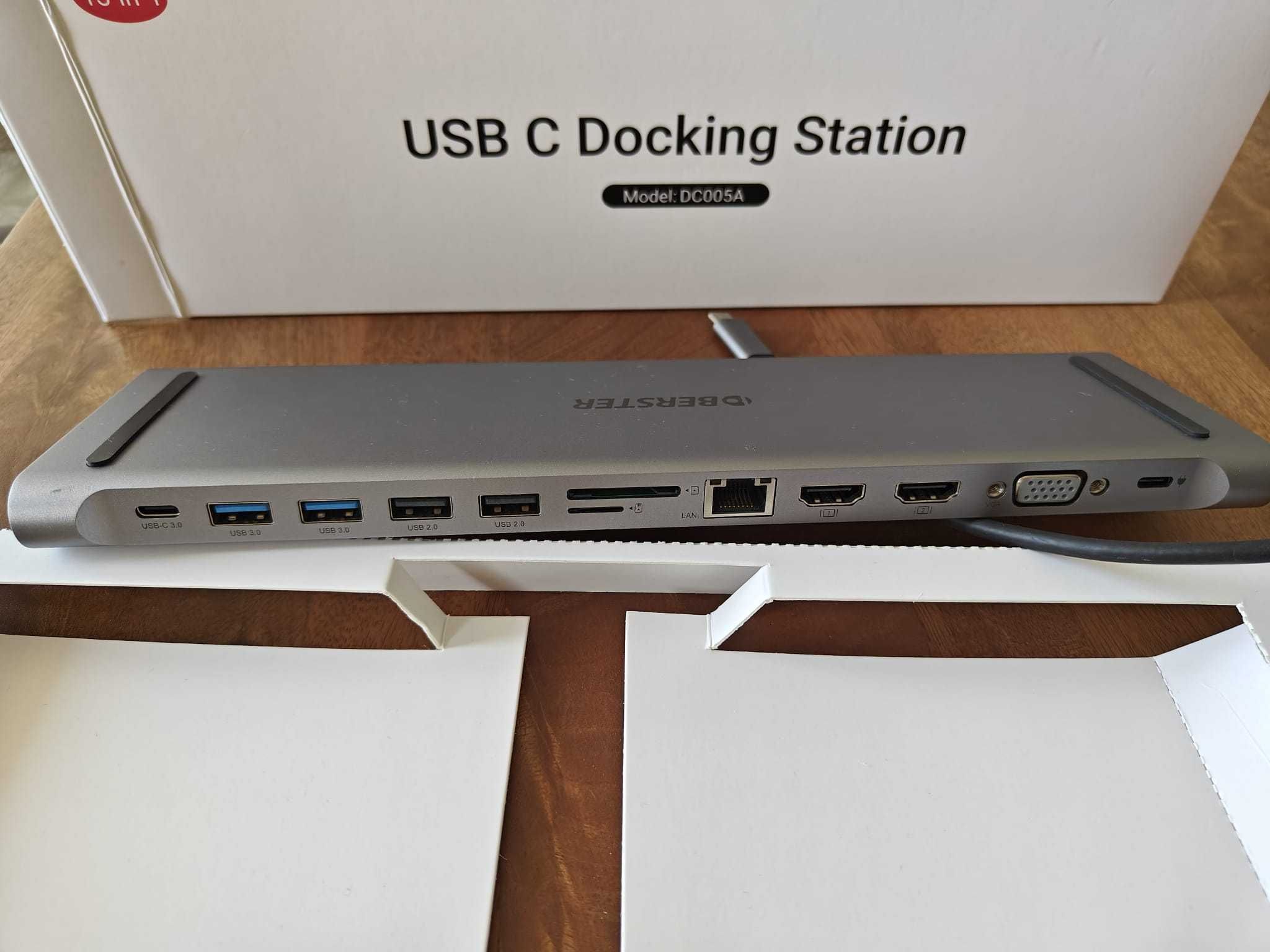 Docking Station USB C para MacBook M1/M2/M3, 13 em 1 ecrã triplo Dock