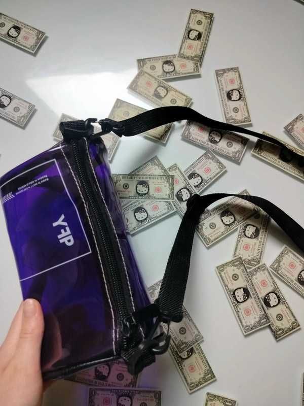 Torebka tuba okrągła PVC guma przezroczysta transparentna ramię cross