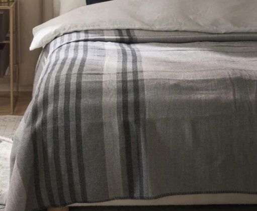 Koc z wełny Ivory S 230 x D 250 cm Odcienie szarego