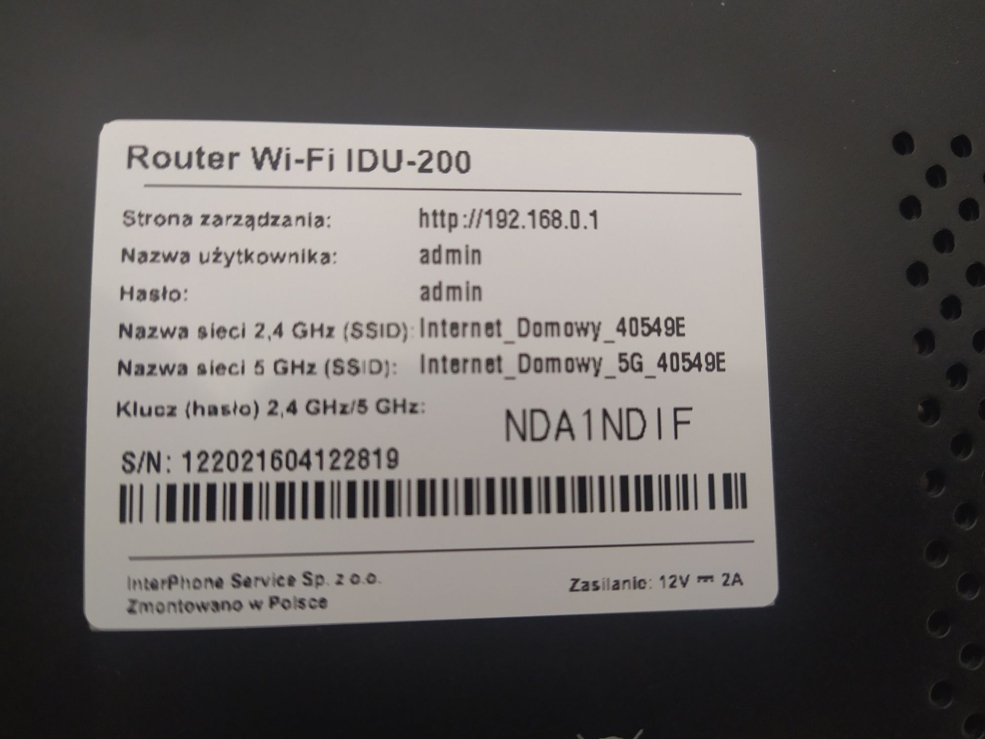 Router IDU-200 ODU-200 antena wifi