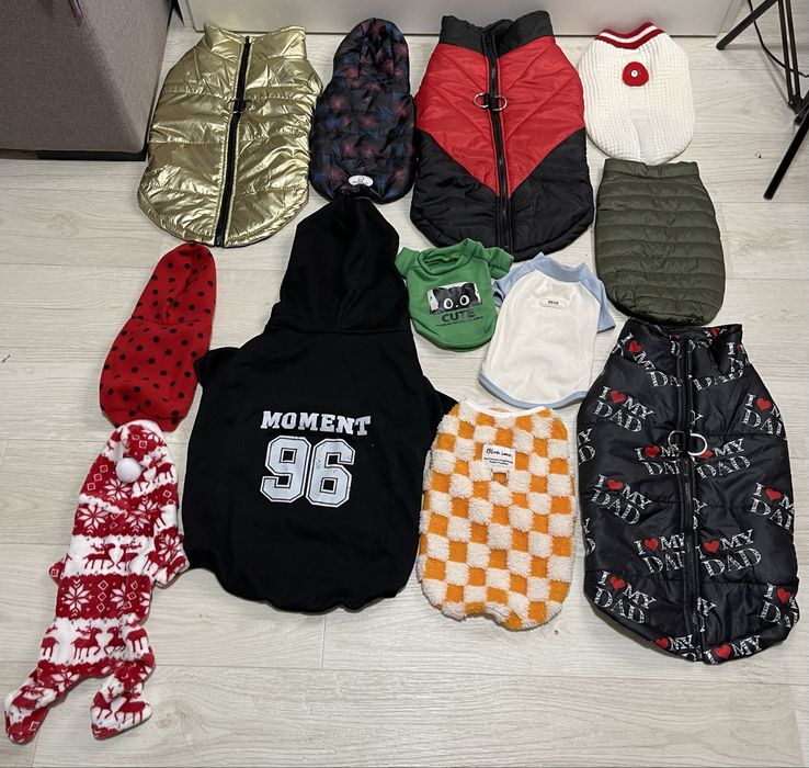 XXS-XL8 Новий Одяг для собак – теплі курточки, светри, комбінезони