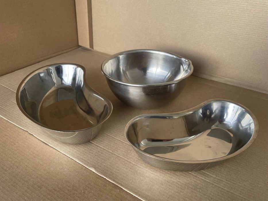 MINCHIN – conjunto de recipientes cirúrgicos vintage, em inox.