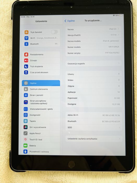 iPad 6 generacji Wi-Fi, 32GB