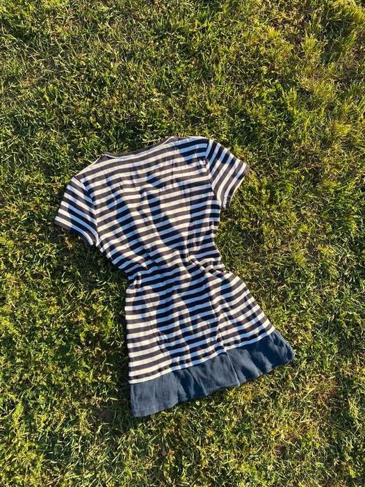 Śliczna vintage koszulka Ralph Lauren w pas coquette avant garde S M