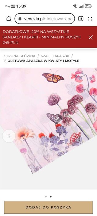 Jedwaba apaszka fioletowa VENEZIA