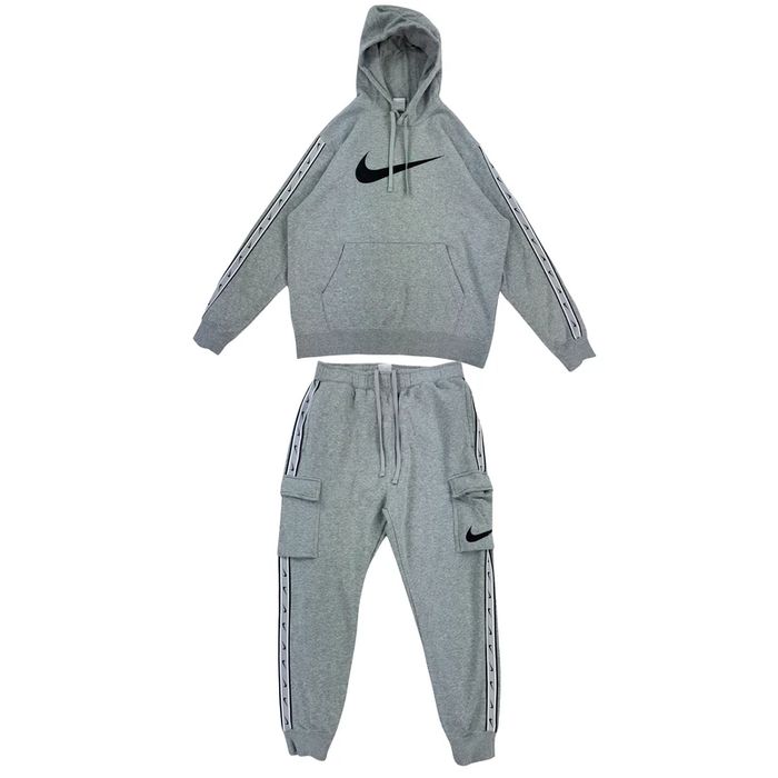 Komplet dresowy z lampasami hoodie bluza z kapturem spodnie dresowe Ni