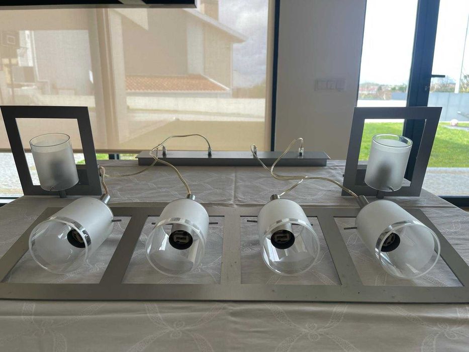 Candeeiros em axo inox e apliques de parede