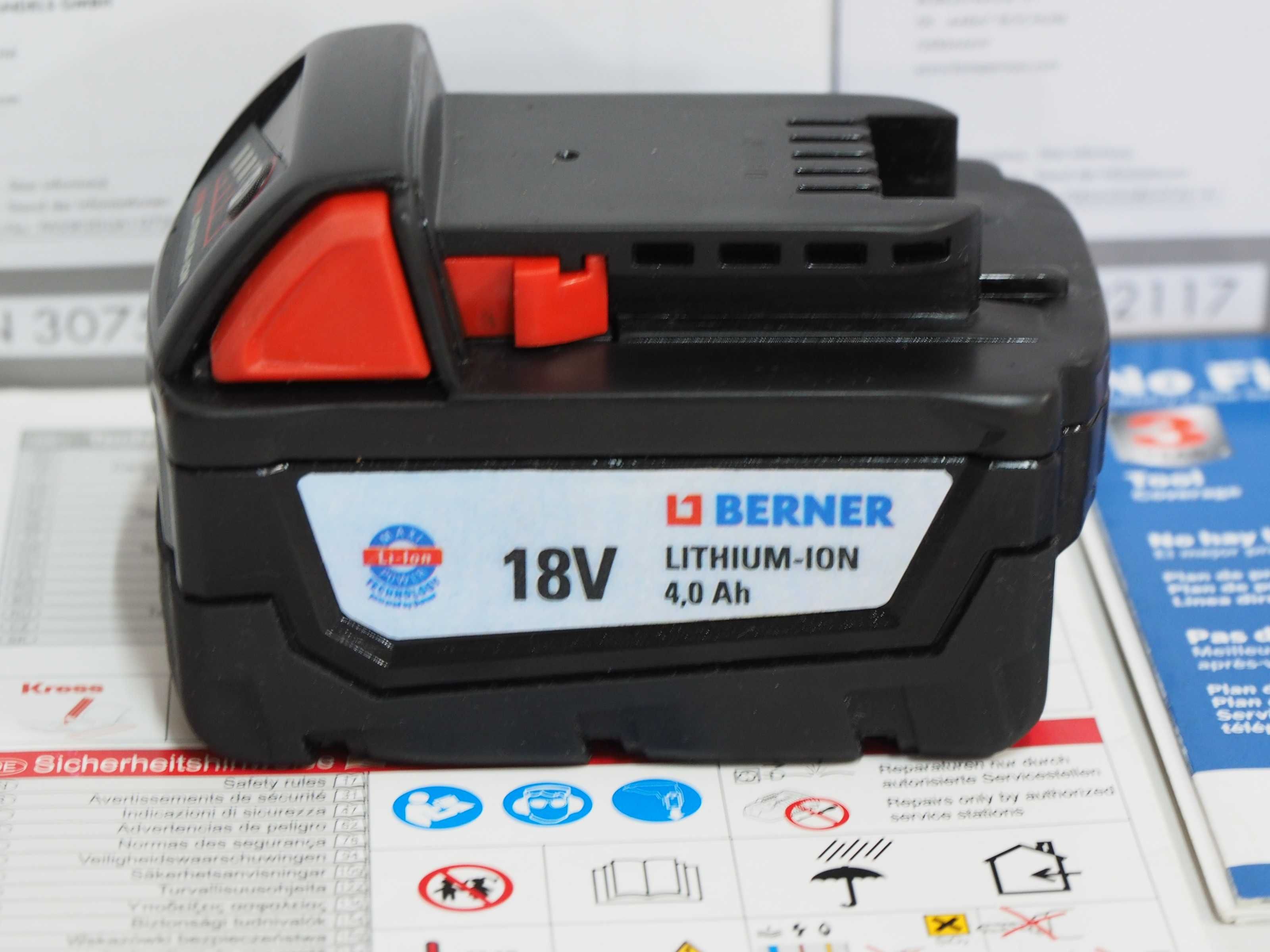 Akumulator bateria BERNER 18V 4ah Jak nowa LI-ION