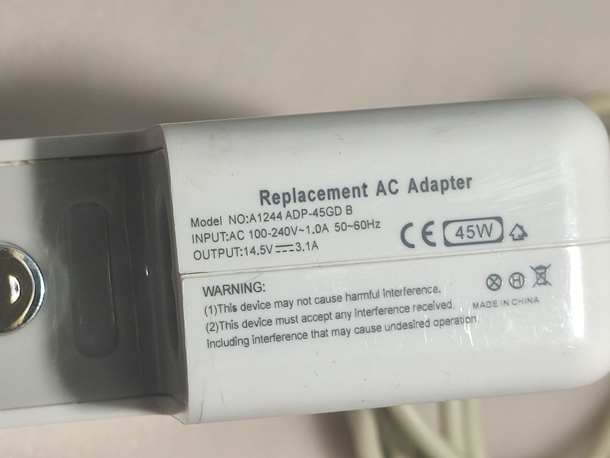Carregador  Mcbook Magsafe 1  - 45W - 14.5V | 3.1A
