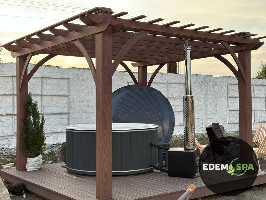 Купіль з пічкою на дровах.Карпатський чан.Офуро.Фурако