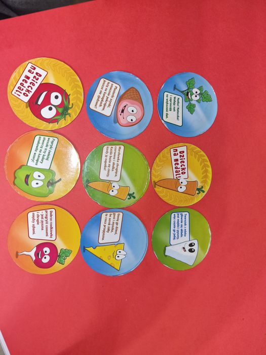 Magnesy na lodówkę dla dzieci 9 sztuk warzywa  .STARE Czasy.