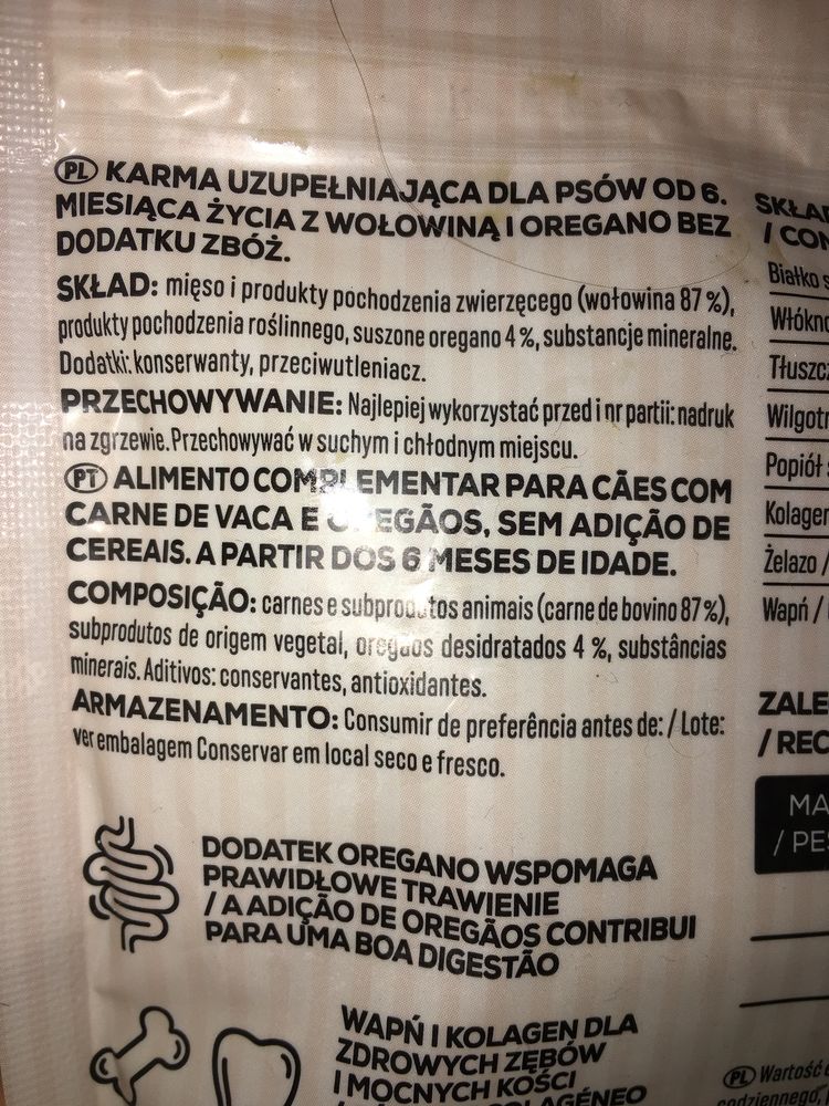 10x Activ pet wołowina z oregano 100g
