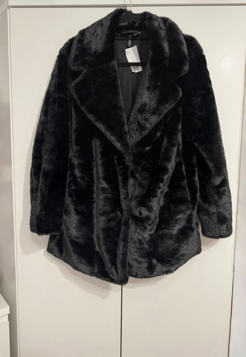 H&M Czarne futro 40 42 nowe