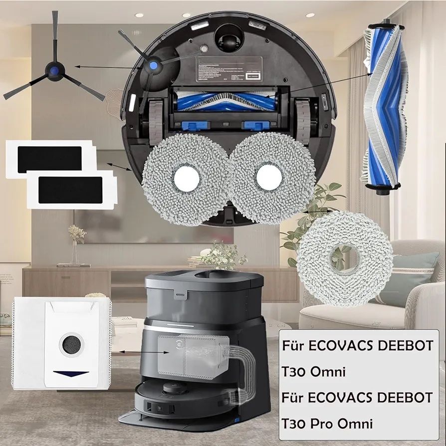 Zestaw akcesoriów Ecovacs T20 OMNI szczotka 4xHEPA 4xściereczka 4xwork
