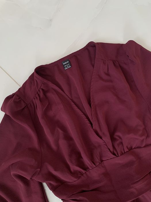 Bordowa sukienka, rozmiar M, shein