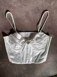 Top Corset Branco em Cetim - Zara