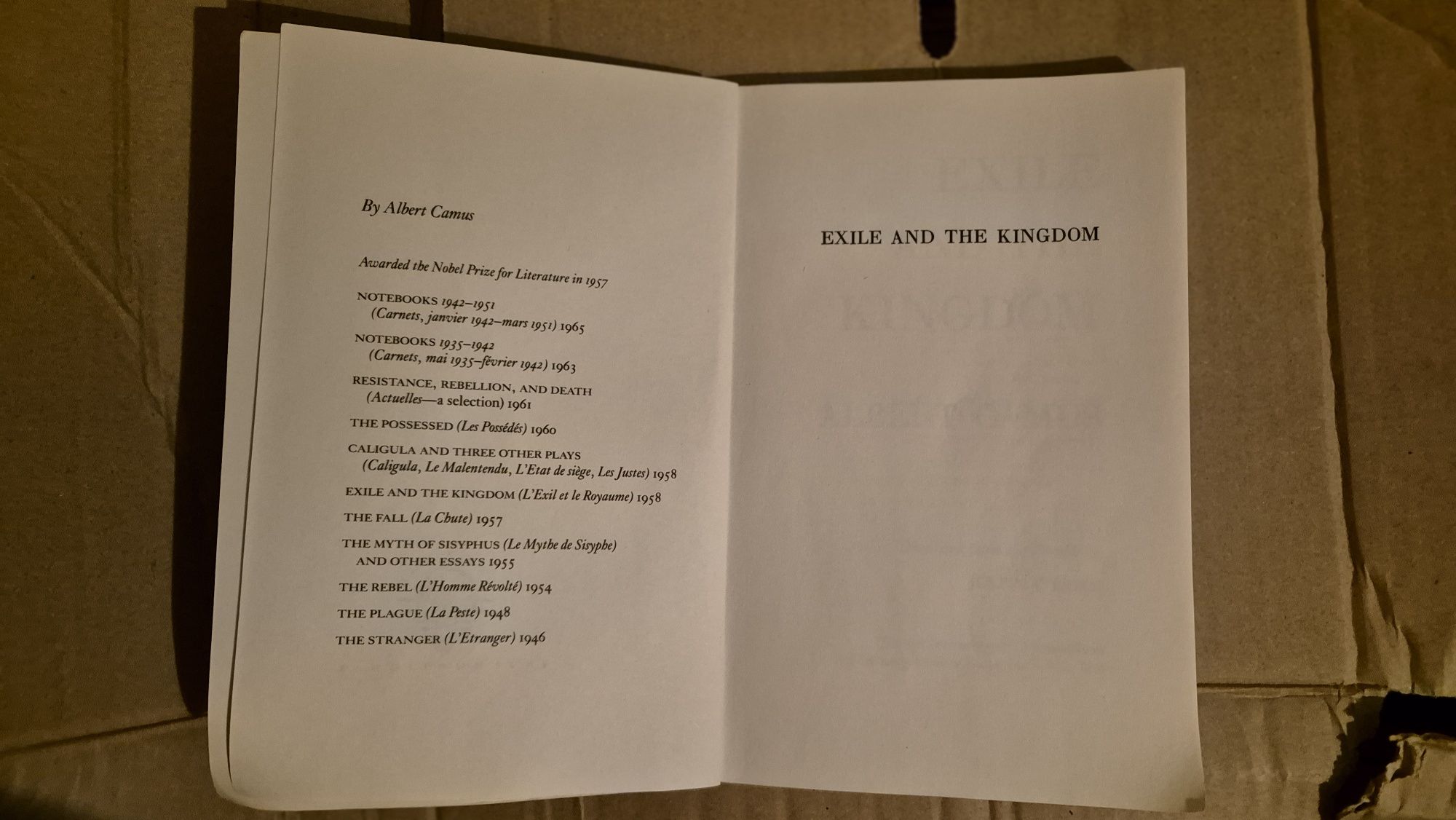 Albert Camus - Exile and the Kingdom