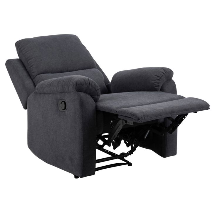 2 szt. FOTEL Rozkładany z Funkcją Relaks CIEMNOSZARY 80 CM