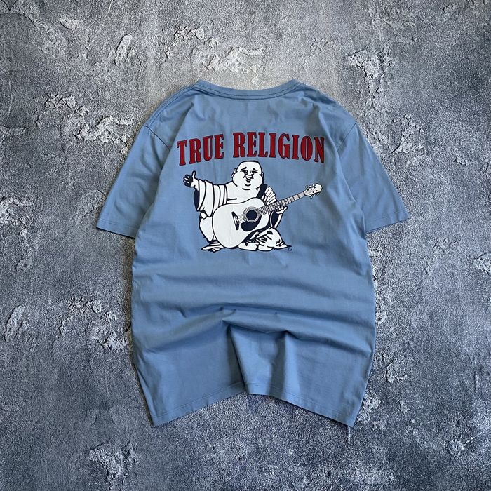Футболка від true religion BIG logo , голуба футболка від тру реліджн