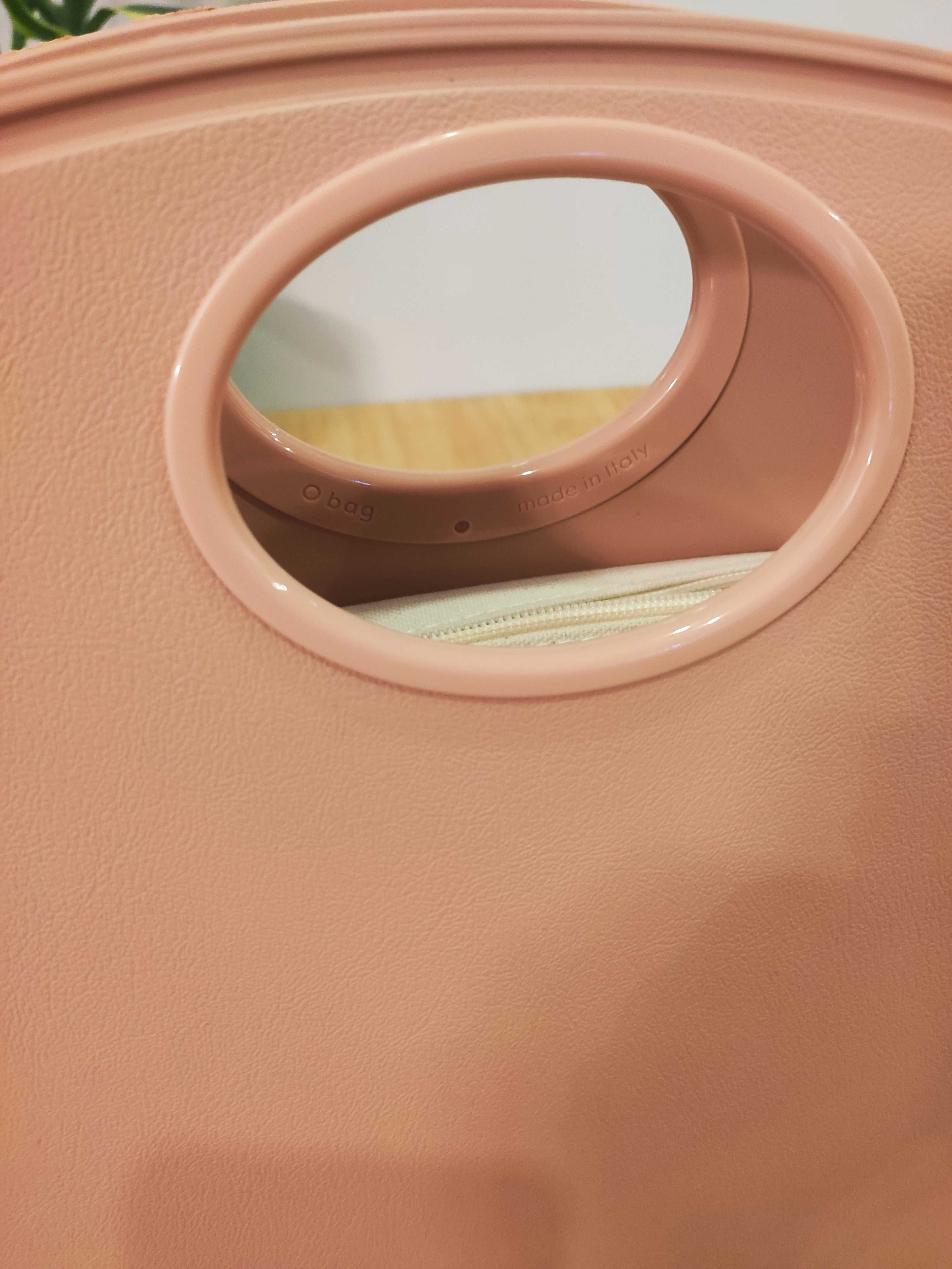 nowy zestaw torebka O Bag Moon sharm korpus+organizer+ringi pudrow róż