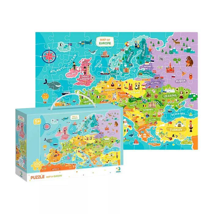 Puzzle 100 elementów. Mapa Europy. Dodo