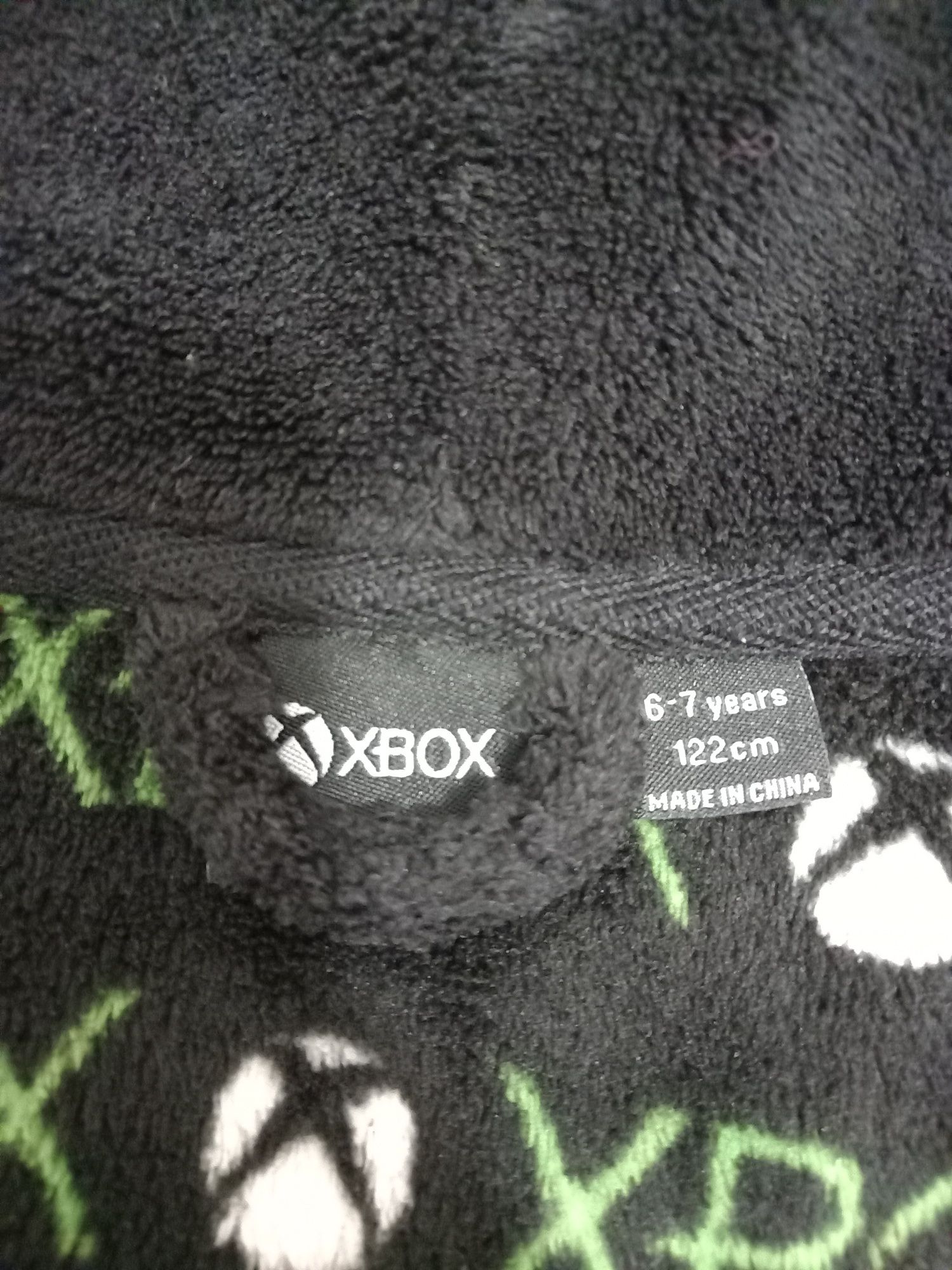Xbox chłopięcy cieplutki mięciutki porannik szlafrok z kapturem 122cm