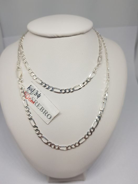 Srebrny łańcuszek splot Figaro srebro 925 długość 50cm