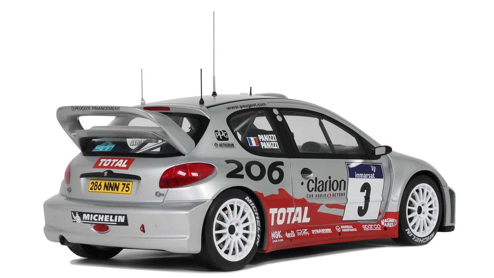 1:18 Otto Peugeot 206 WRC #3 Winner Rallye Tour de Corse 2002 Panizzi