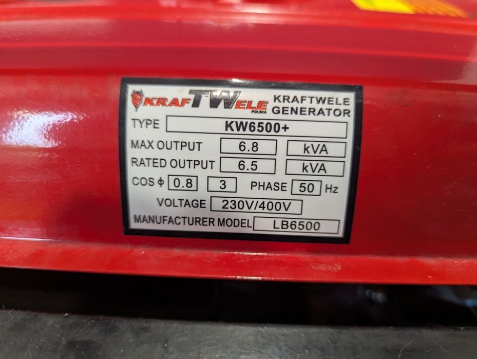Generator kraftwele KW6500+ praktycznie nowy